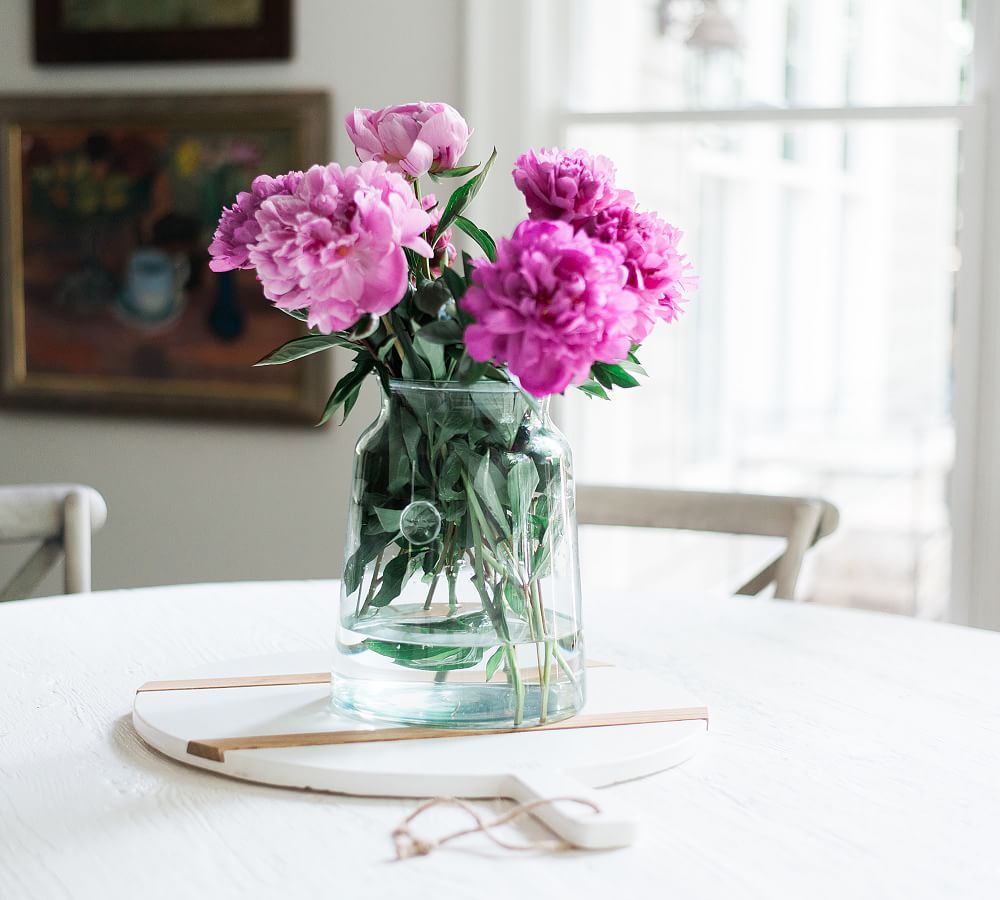 Recycled Glass Mason Jar Vase with Bee Stamp Collection | Pottery Barn