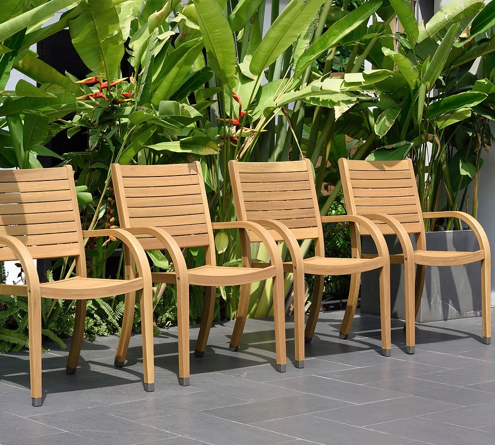 Thorold FSC® Eucalyptus Outdoor Dining Armchairs, Set of 4 Pottery Barn
