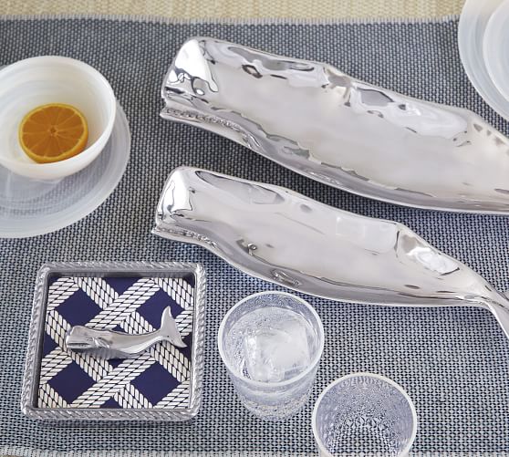 Nantucket Whale Handcrafted Recycled Napkin Holder with Napkins