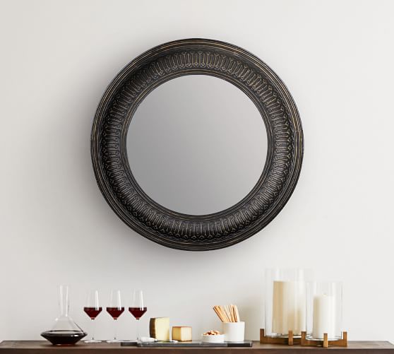 Winslet Bronze Round Mirror Pottery Barn