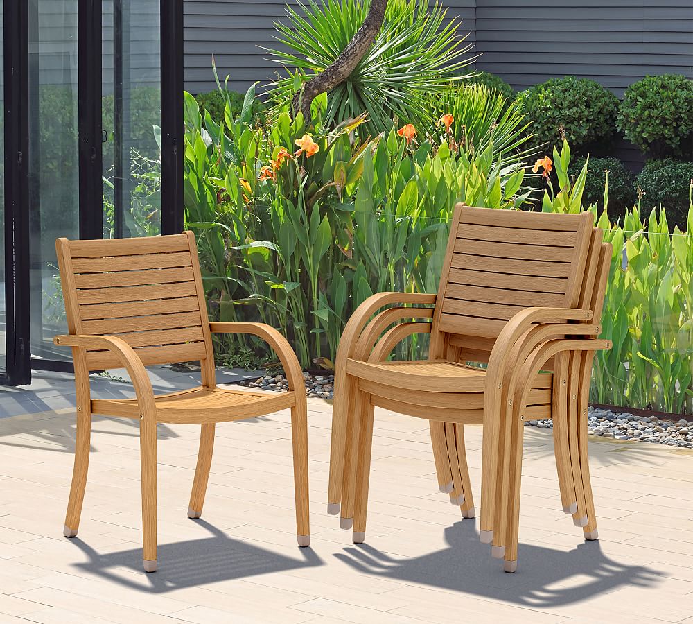 Thorold Eucalyptus Outdoor Dining Armchairs, Set of 4