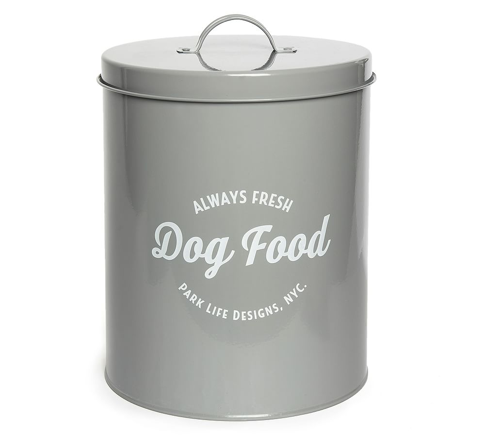 Dog Food Tin, Gray - 140oz | Pottery Barn