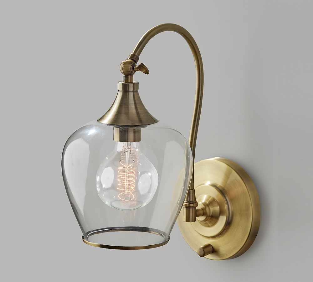 Lucia Hand-Blown Recycled Glass Sconce | Pottery Barn