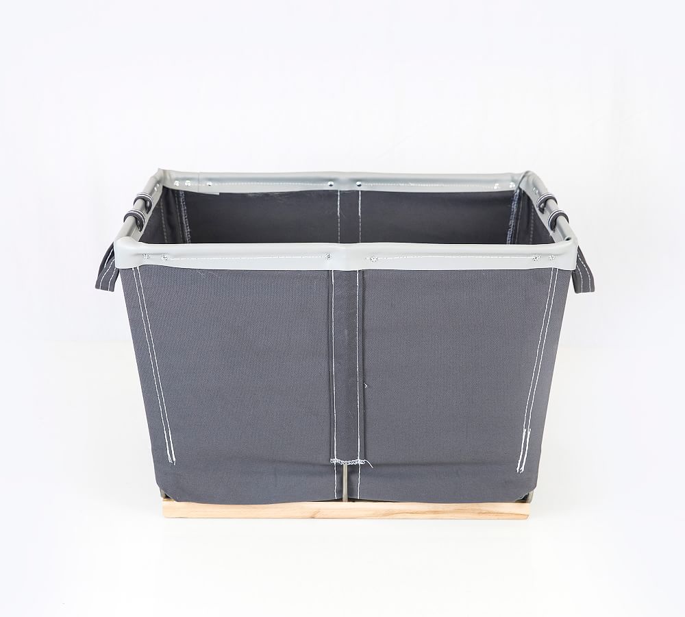 Medium Canvas Laundry Basket on Wood Runners Pottery Barn