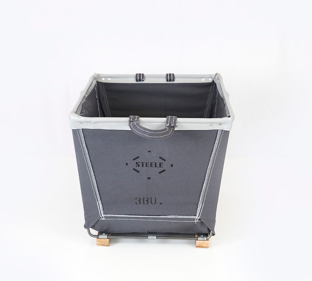 Medium Canvas Laundry Basket on Wood Runners Pottery Barn