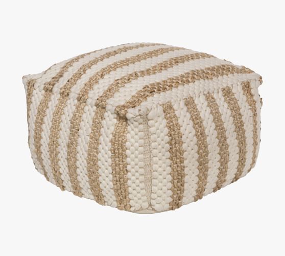 Holmes Handwoven Organic Jute Knit Pouf 