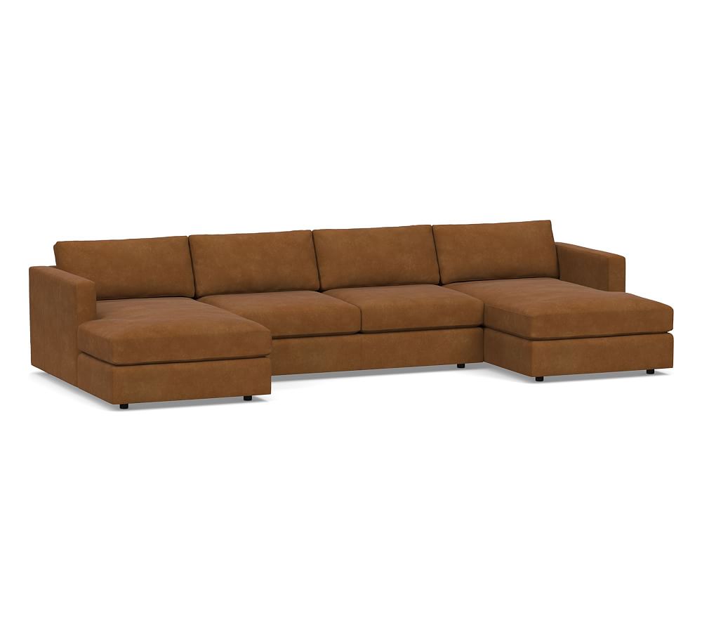 Jake Modular Leather U-Shaped Sofa Chaise Sectional