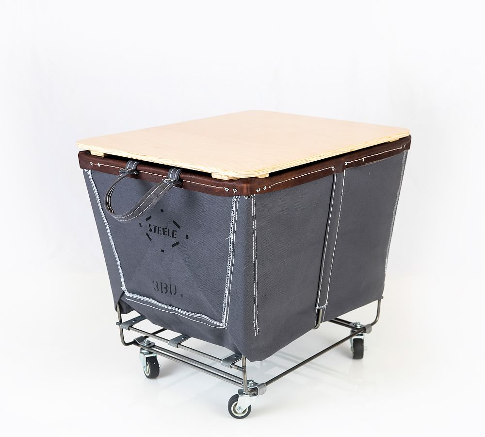 Rectangle Canvas Laundry Basket with Wheels