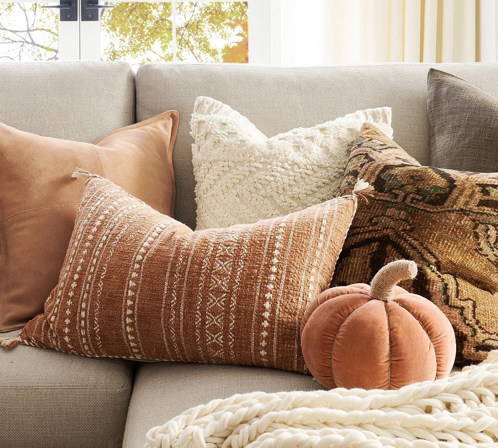 Velvet Pumpkin Shaped Pillow Pottery Barn