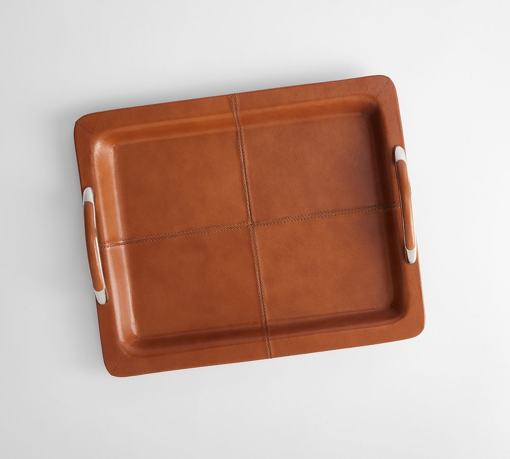 Handcrafted Leather Bar Trays Pottery Barn