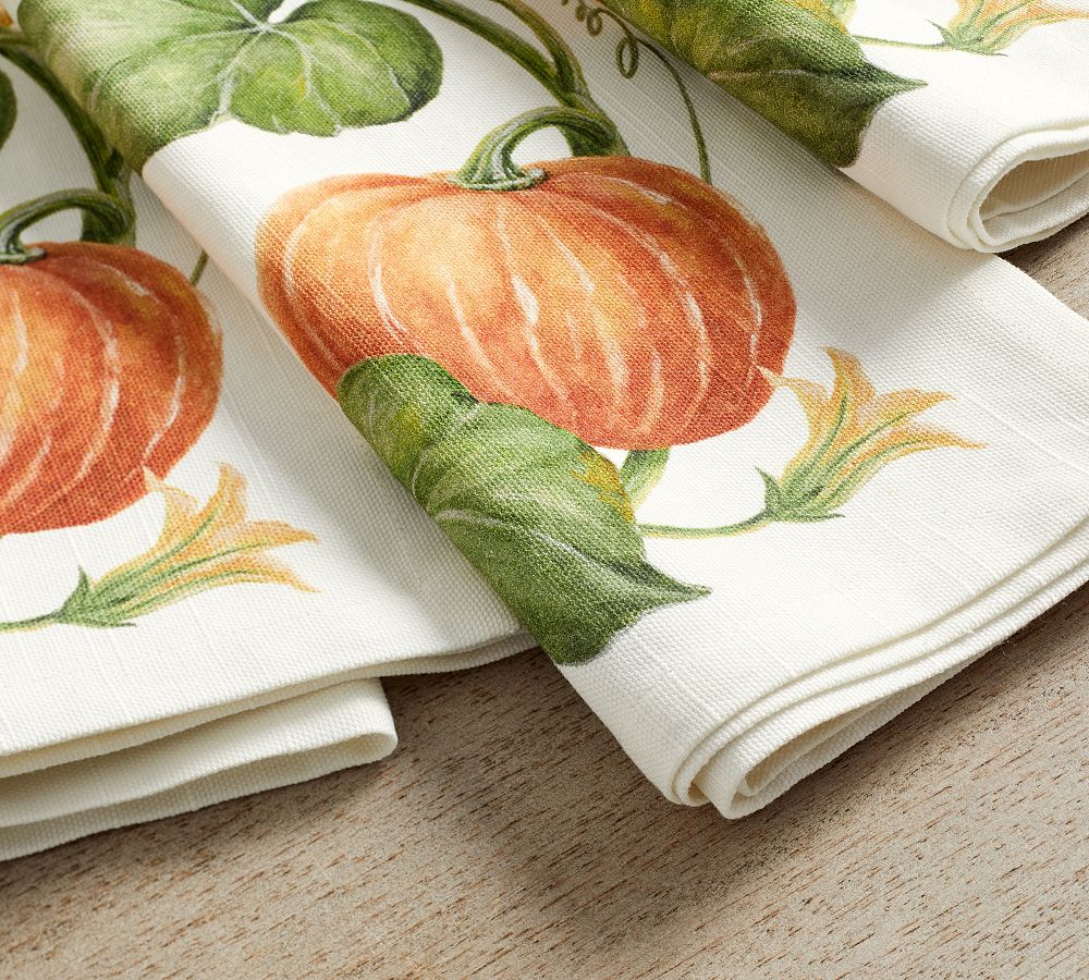 Rustic Pumpkin Napkins - Set of 4