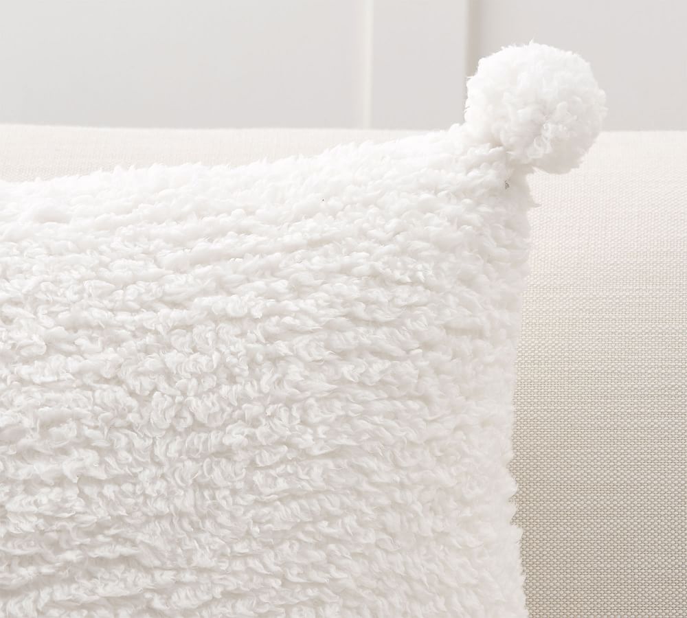 Cozy Pom Pom Sherpa Throw Pillow Cover Pottery Barn