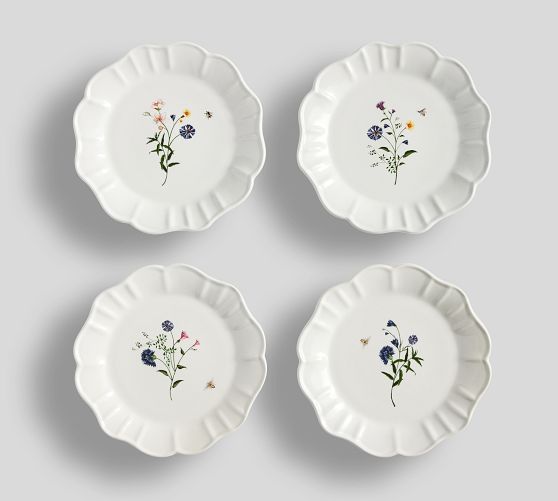 Monique Lhuillier Juliana Floral Stoneware Salad Plates Set of 4