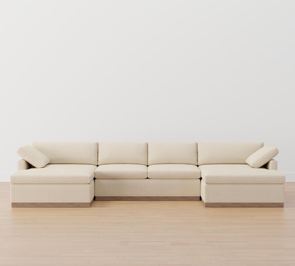 Dream Square Slim Arm Upholstered UShaped Double Chaise Sectional with