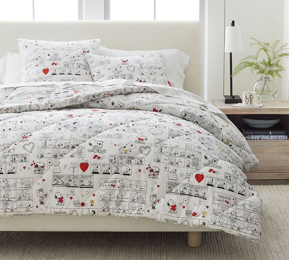 Peanuts™ Love Percale Comforter Pottery Barn