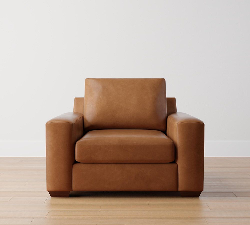 Big Sur Square Arm Leather Chair Pottery Barn