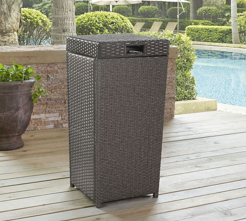 Benson Outdoor Wicker Trash Bin Pottery Barn