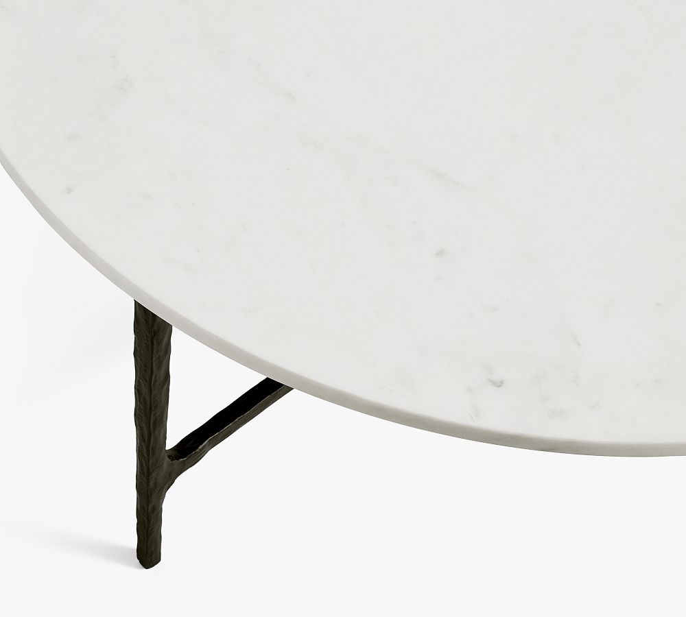 Larkspur Round Marble Coffee Table Pottery Barn