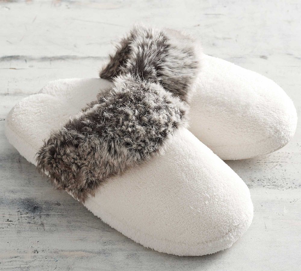 Faux Fur Ombre Slippers | Pottery