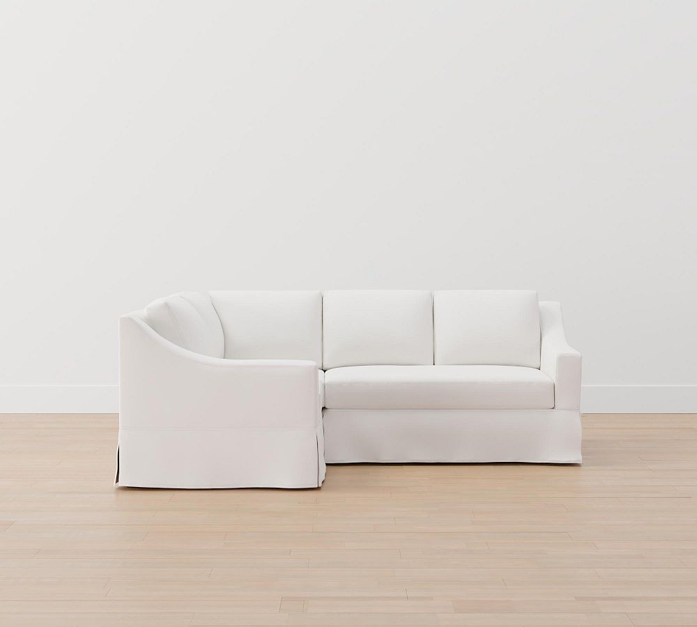 York Slope Arm Slipcovered 3Piece Sectional with Bench Cushion