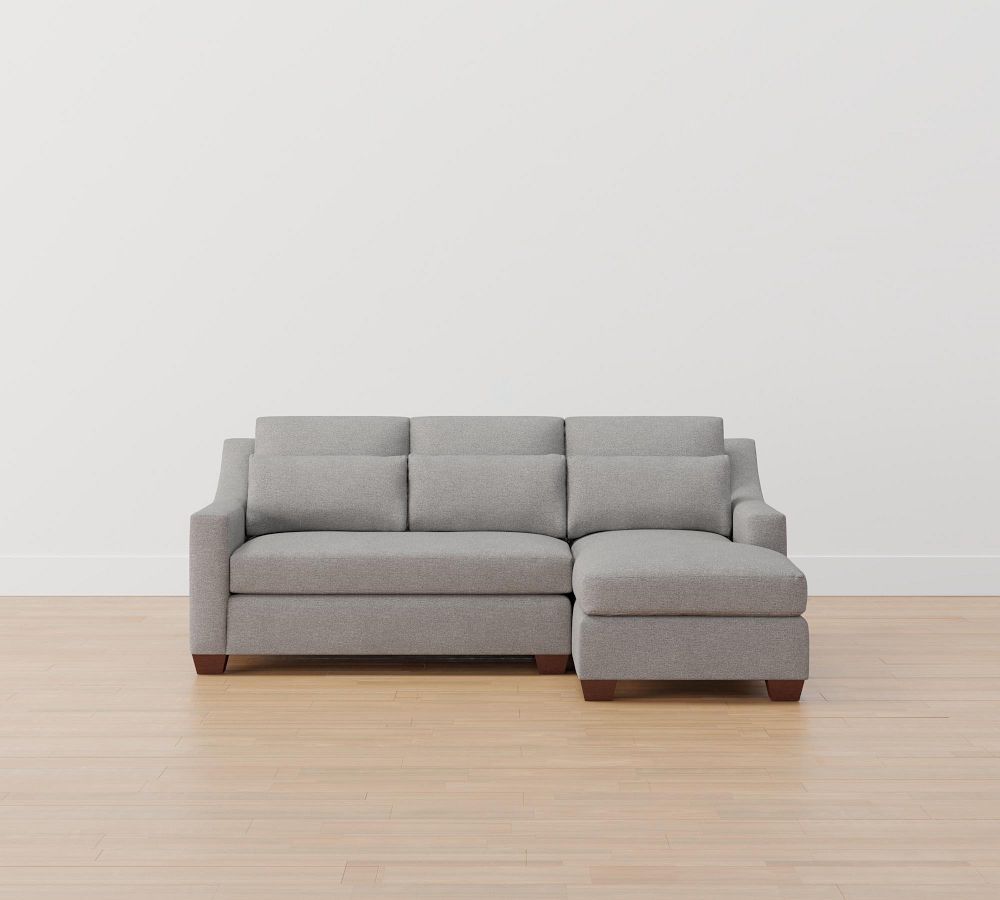 York Slope Arm Deep Seat Upholstered Sofa Chaise Sectional Pottery Barn