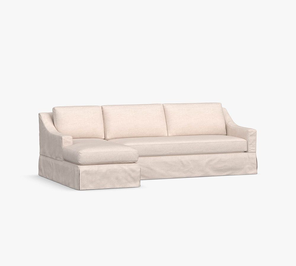 York Slope Arm Slipcovered Sofa Chaise Sectional Pottery Barn