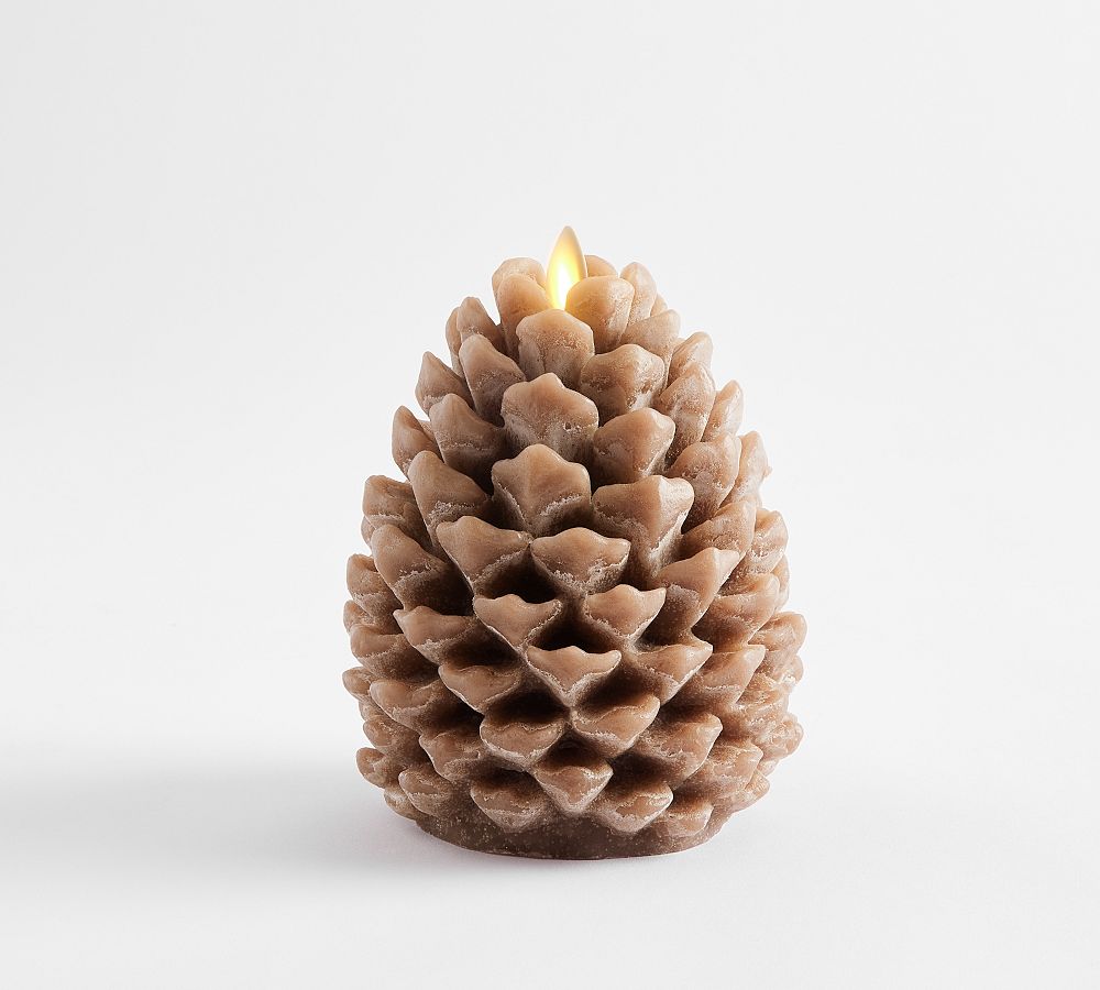 Premium Flickering Flameless Wax Pinecone Candle