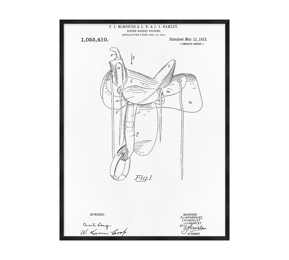 Saddle Patent Print Wall Art
