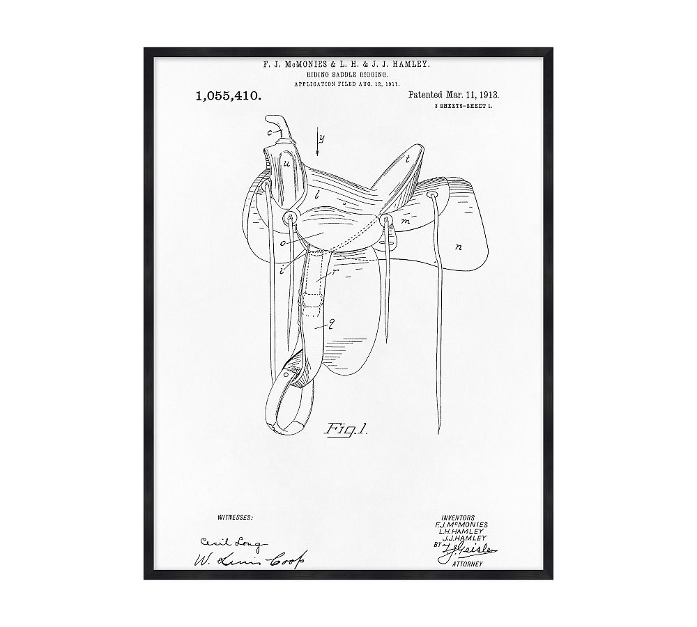 Saddle Patent Print Wall Art Pottery Barn