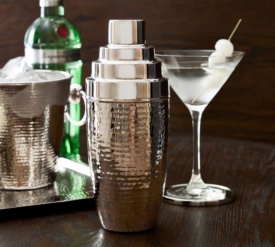 Hammered Nickel Cocktail Shaker Pottery Barn   Hammered Nickel Cocktail Shaker 5 C 