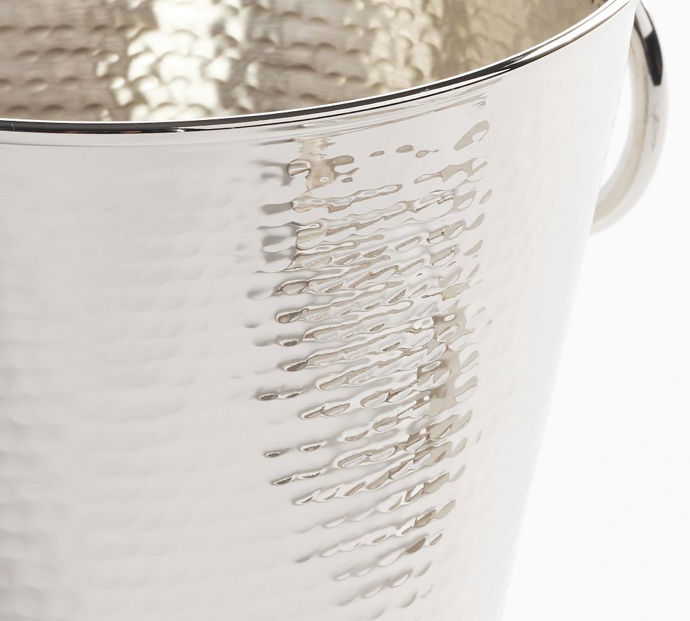 Hammered Nickel Ice Bucket Bar Accessories Pottery Barn