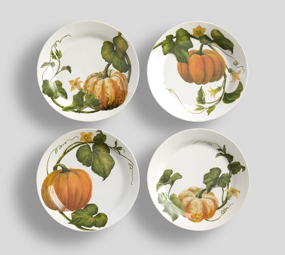 Rustic Pumpkin Salad Plates - Set of 4 | Pottery Barn