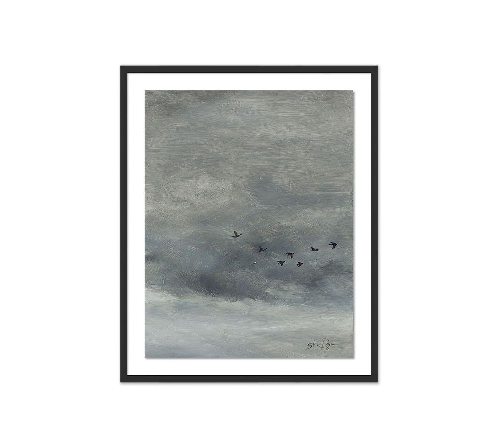 Birds The Sky By Shaina Page with Maple Frame