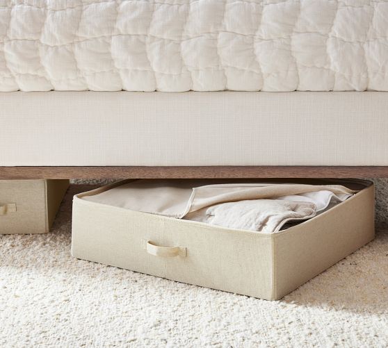 Linen Underbed Baskets Pottery Barn