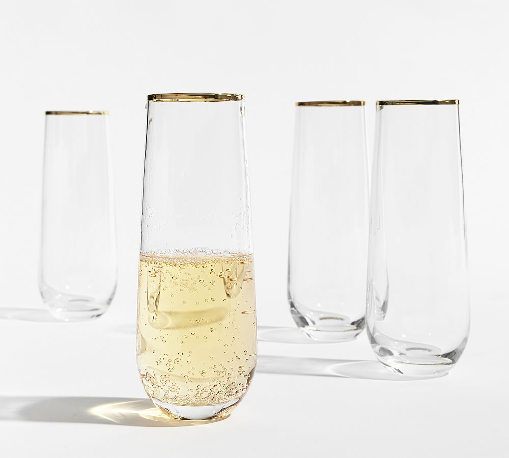 Glass With Gold Rim Etched Gold Rim Glassware Collection | Pottery Barn