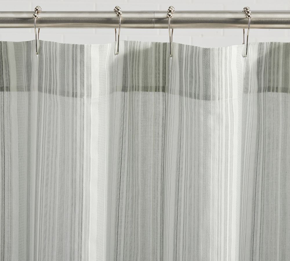 Beckett Textured Striped Shower Curtain