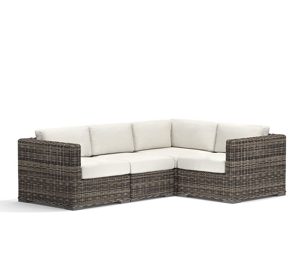 Huntington Wicker 4-Piece Square Arm Outdoor Sectional
