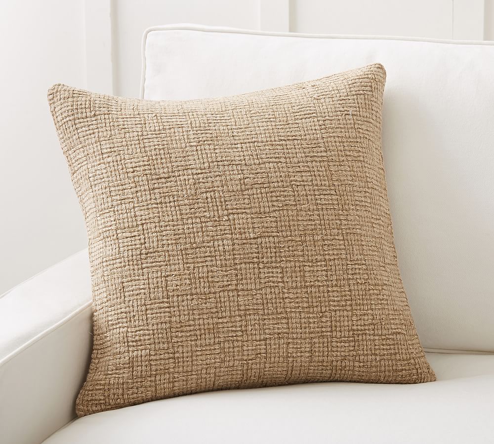 Ivy Linen Textured Throw Pillow Cover Pottery Barn
