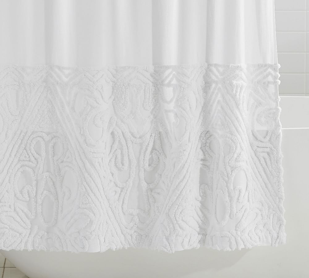 Isabelle Candlewick Cotton Shower Curtain Pottery Barn