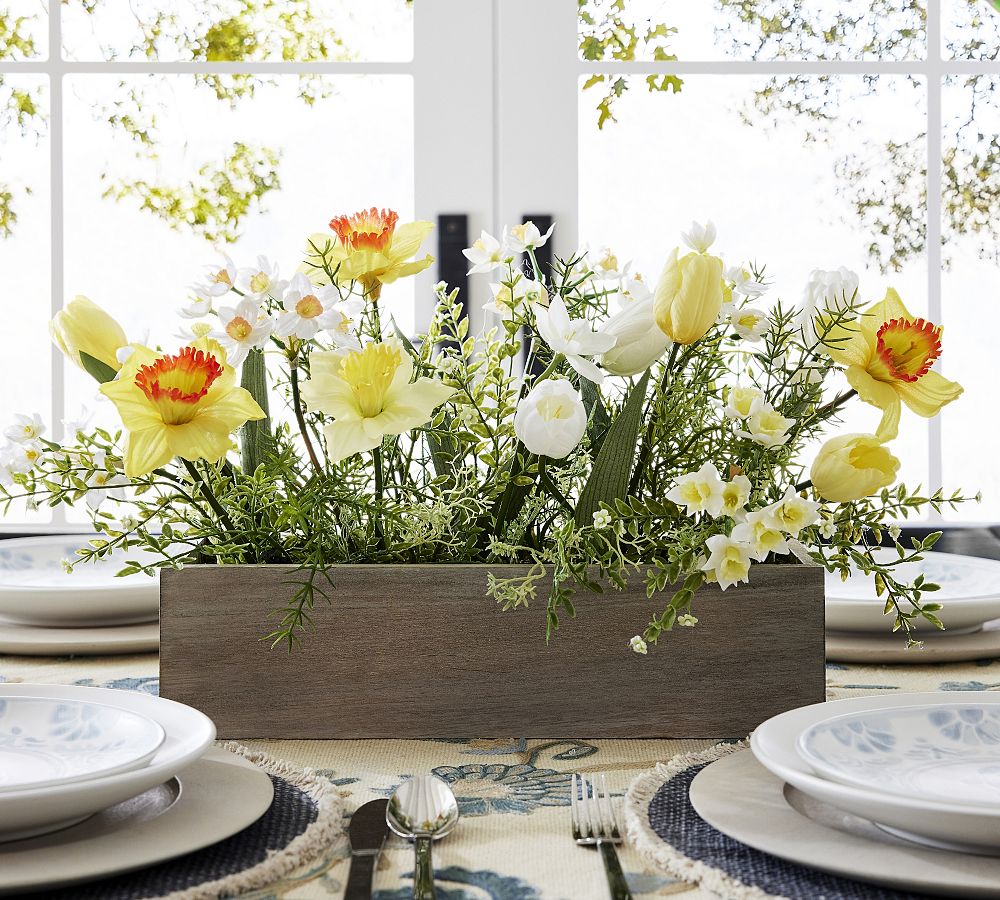 Faux Daffodil Spring Centerpiece
