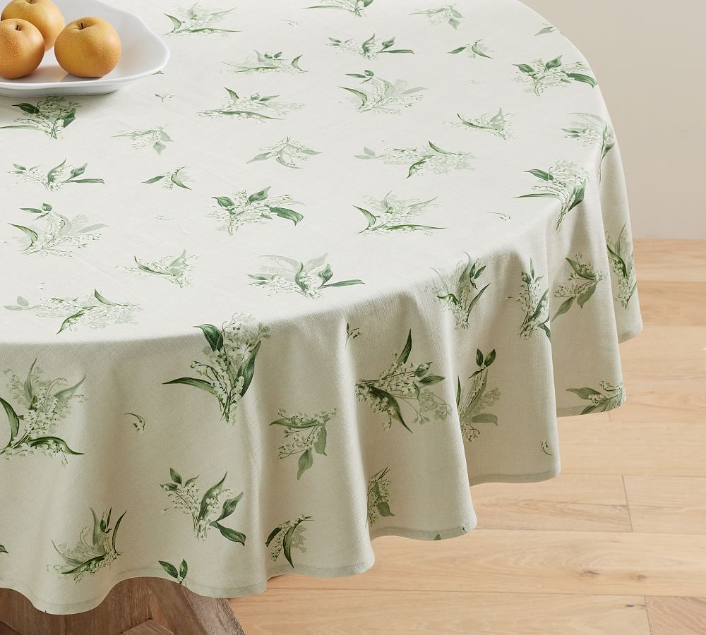 Monique Lhuillier Lily of the Valley Round Cotton Tablecloth | Pottery Barn