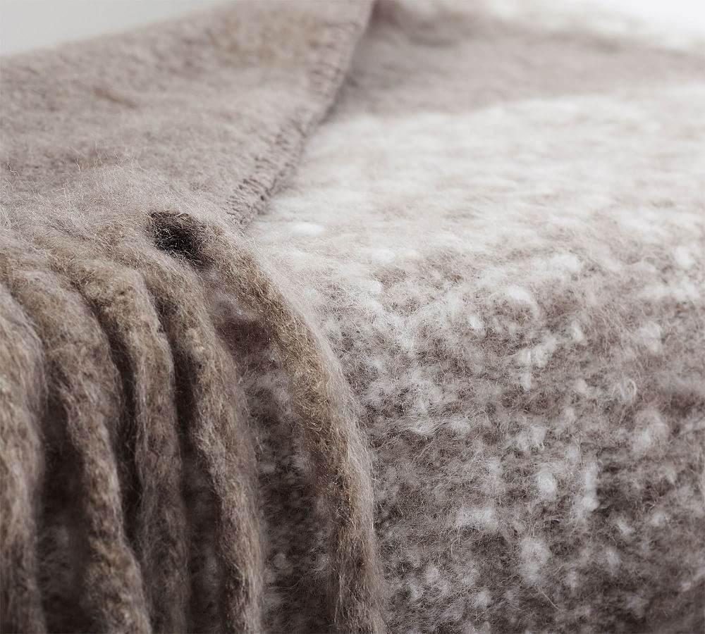 Benny Faux Mohair Fringe Throw Blanket Pottery Barn