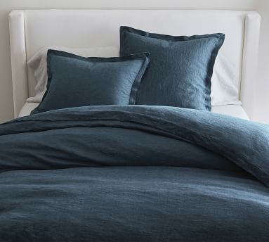 Belgian Flax Linen Double Flange Duvet Cover | Pottery Barn