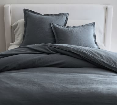 Belgian Flax Linen Double Flange Duvet Cover | Pottery Barn