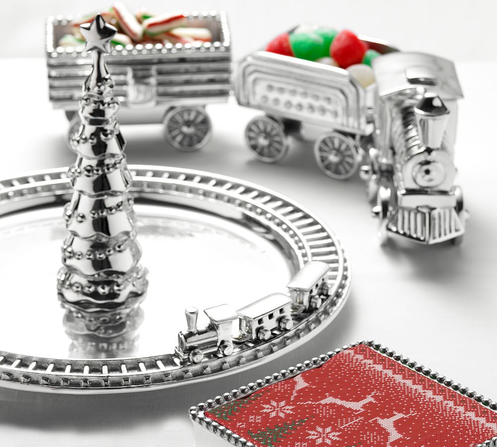 Handcrafted Recycled Metal Train Condiment Server Pottery Barn