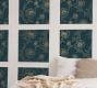 Peonies Peacock Blue/Gold Removable Wallpaper | Pottery Barn