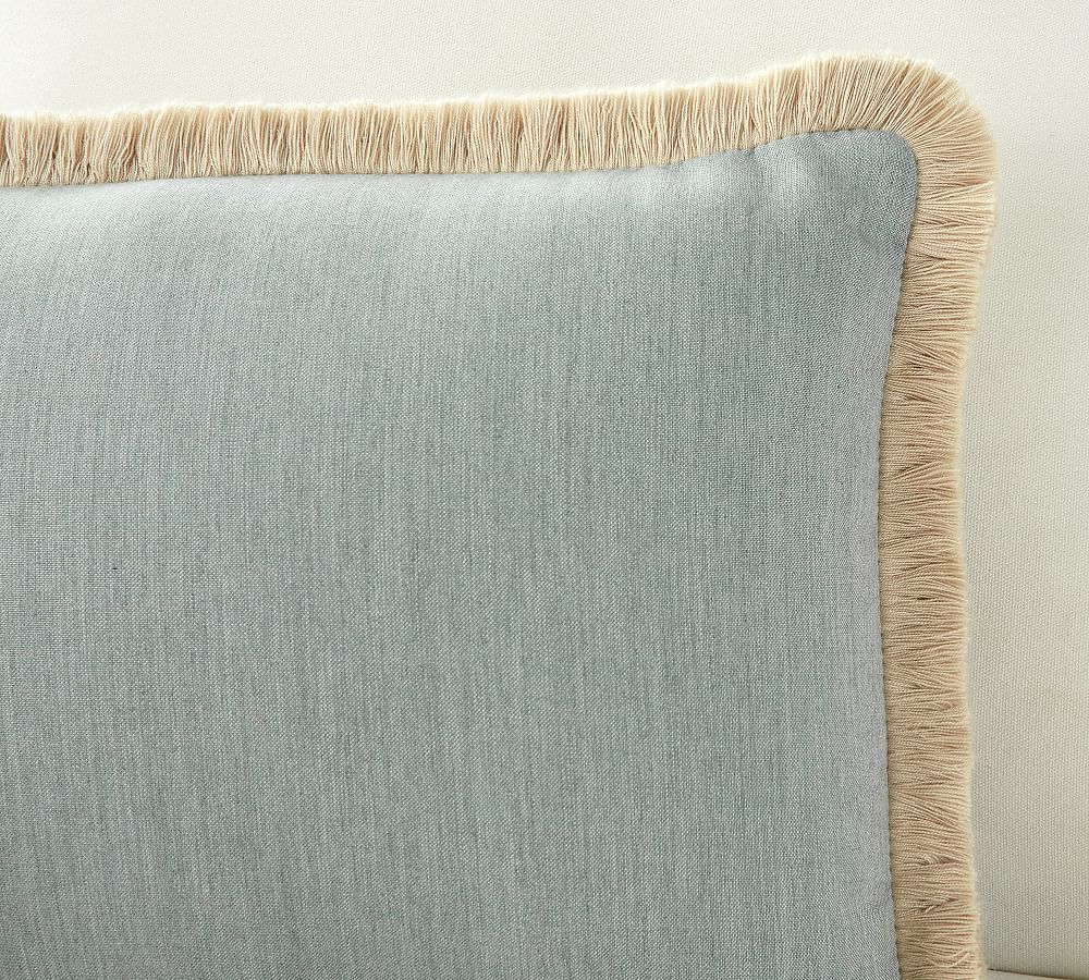 Sunbrella® Solid Fringe Outdoor Lumbar Throw Pillow Pottery Barn