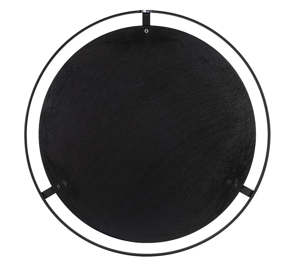 Aspen Black And Gold Round Wall Mirror - 36"