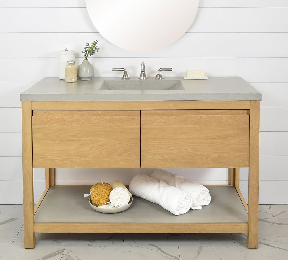 Rilen 48" Handcrafted Concrete Top Sink Vanity Pottery Barn