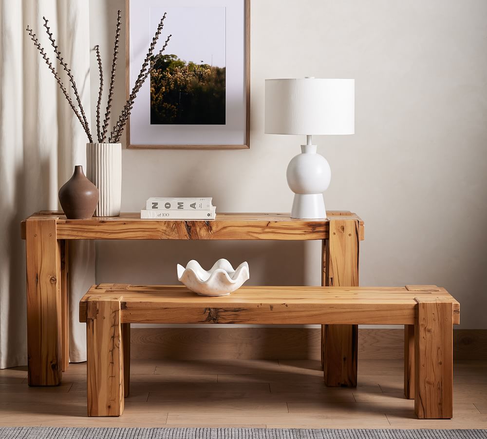 Risa Reclaimed Pine Wood Console Table Pottery Barn